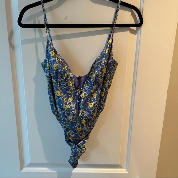Heavy Manners Forget Me Not Silk Bodysuit - Picture 1 of 9